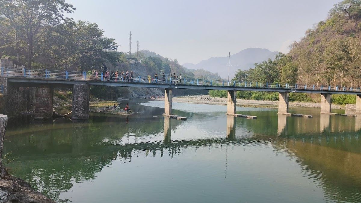 Gaula Barrage on the Gaula River at sunrise, with the Kumaon foothills behind, the headline open-water vista inside Haldwani