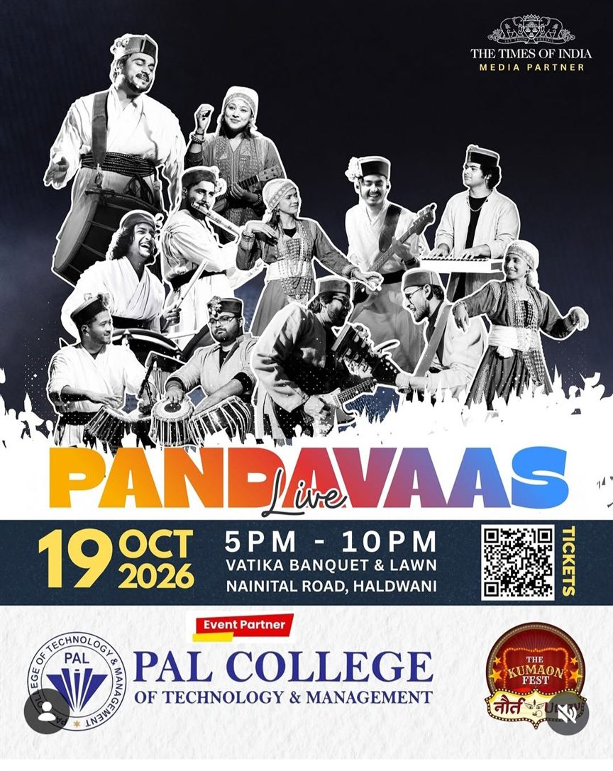 Poster for Pandavaas Live, 19 October 2026, Vatika Banquet, Nainital Road, Haldwani